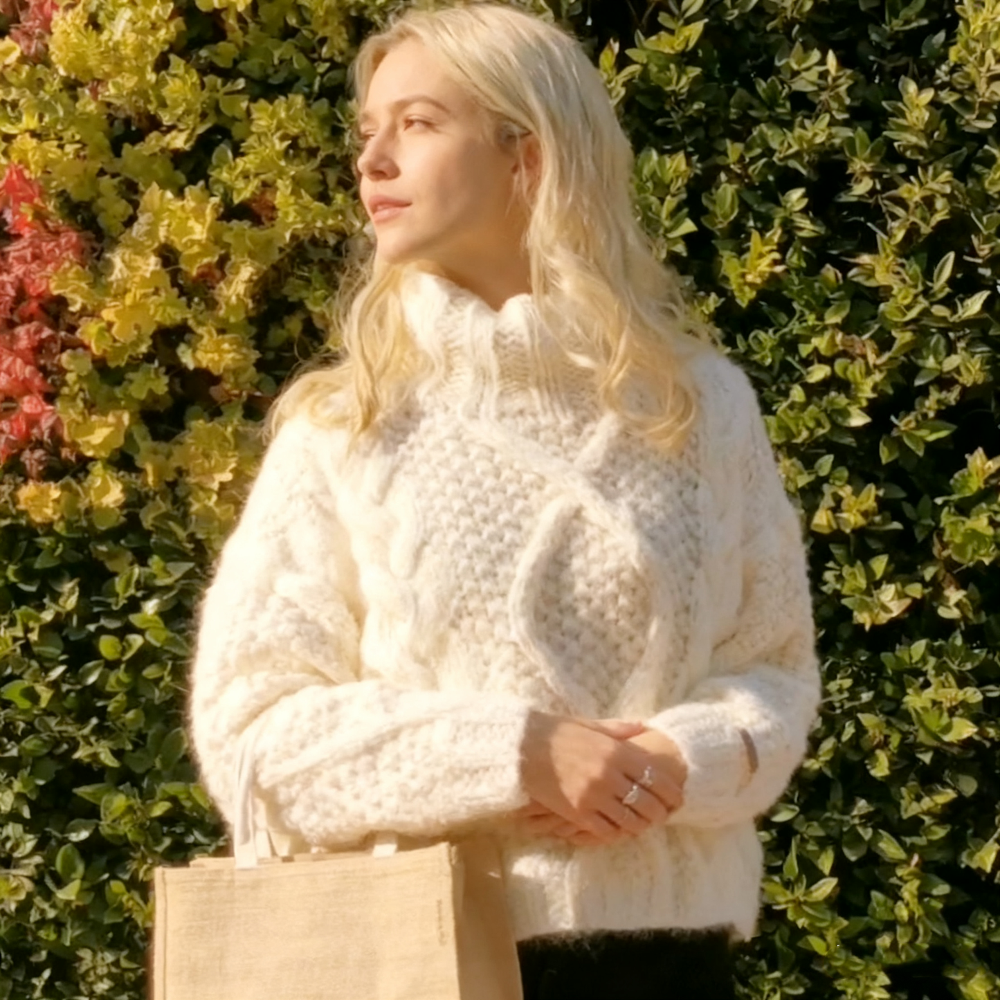 Chunky Cable Knit Turtleneck Sweater