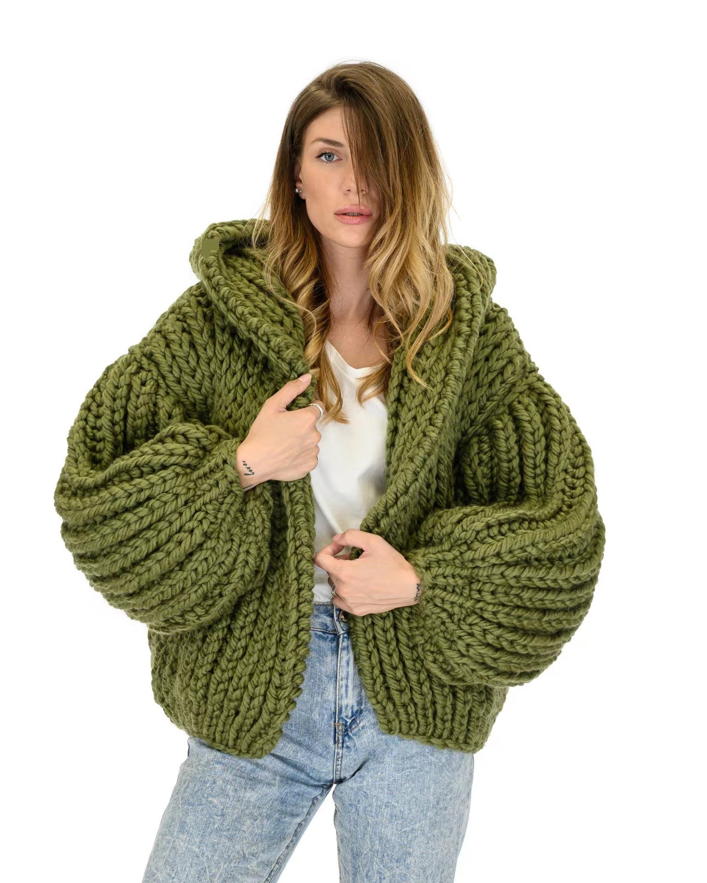 Chunky Knit Hooded Coat - Your Cozy Autumn & Winter Essential