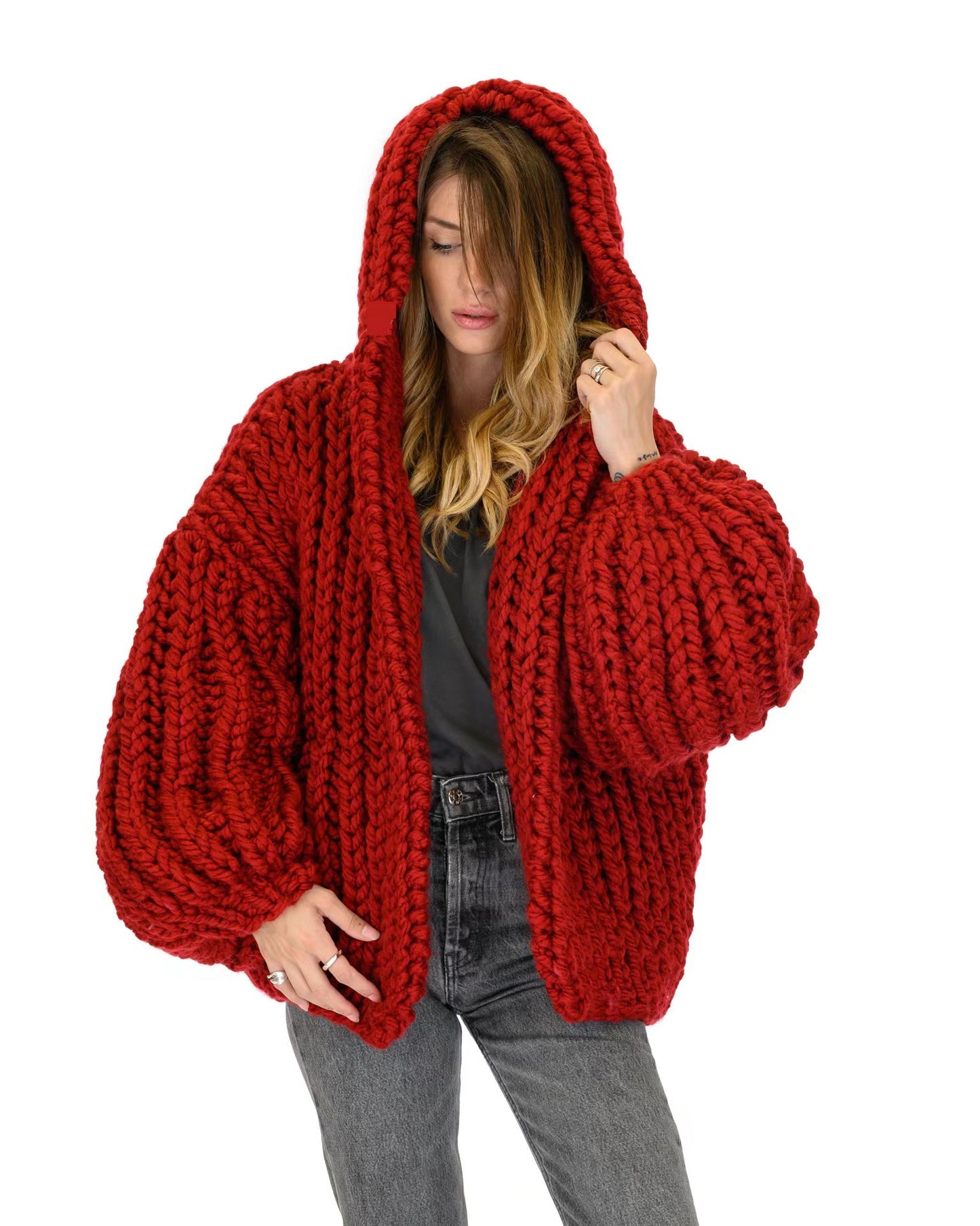 Chunky Knit Hooded Coat - Your Cozy Autumn & Winter Essential