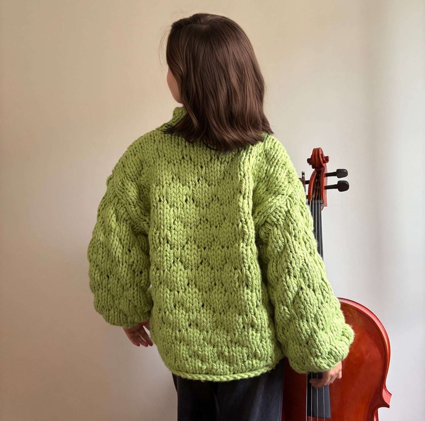 Lime Green Chunky Knit Sweater