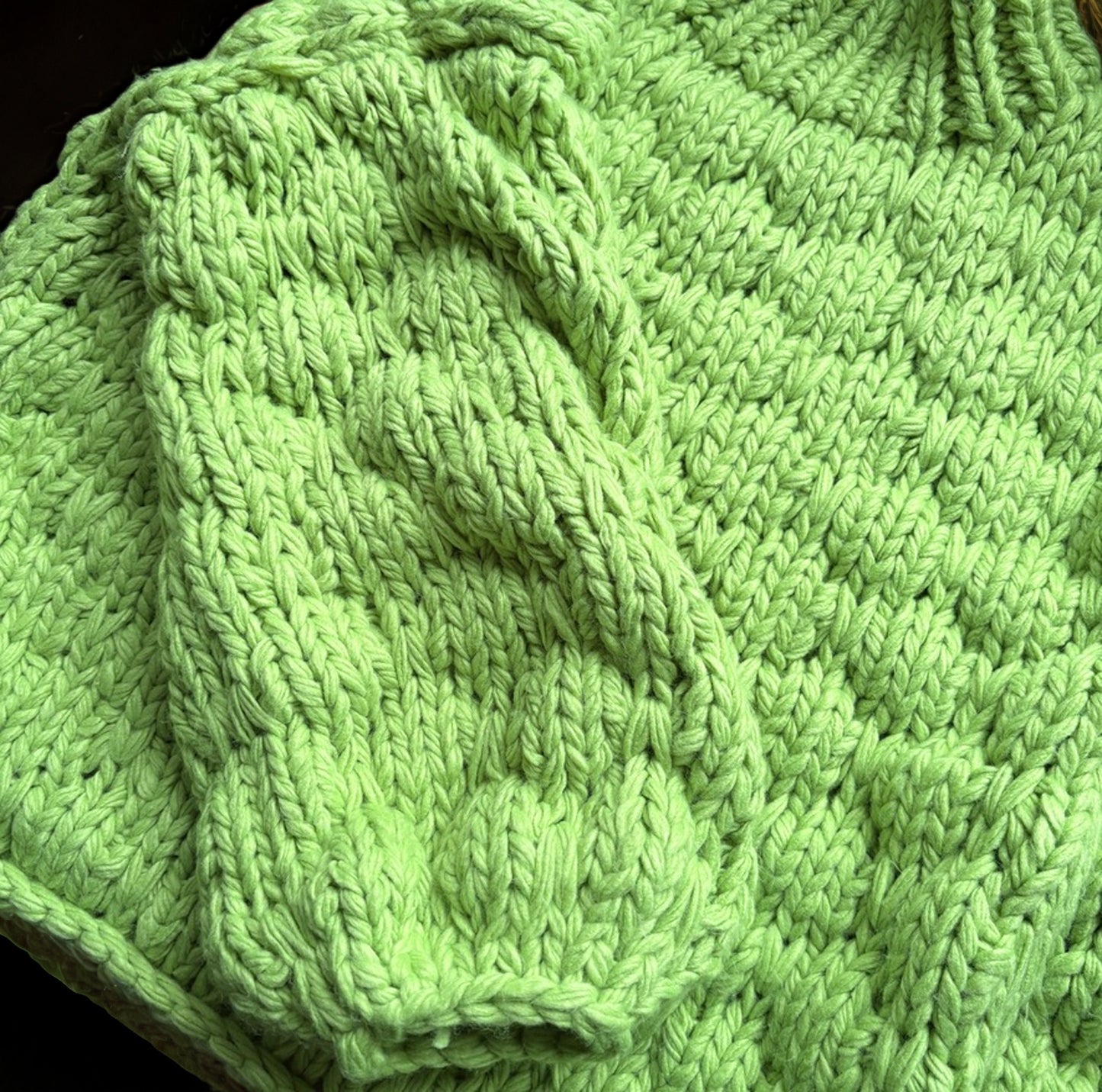 Lime Green Chunky Knit Sweater