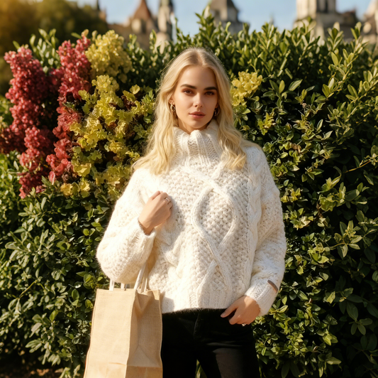Chunky Cable Knit Turtleneck Sweater