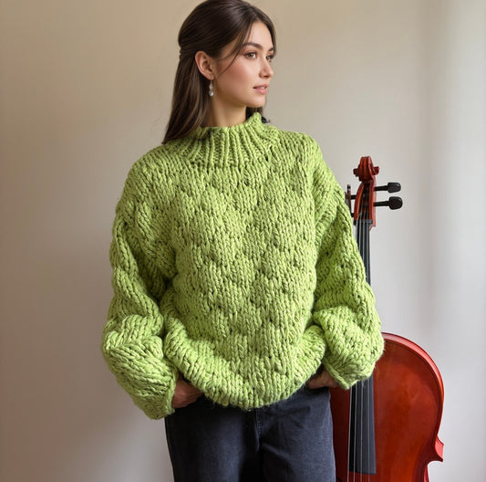 Lime Green Chunky Knit Sweater