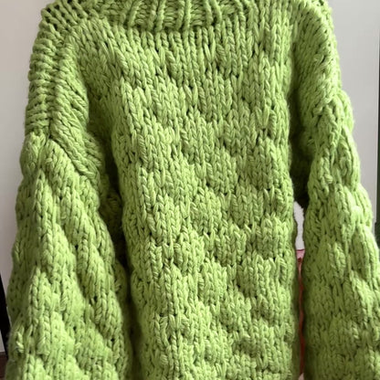 Lime Green Chunky Knit Sweater