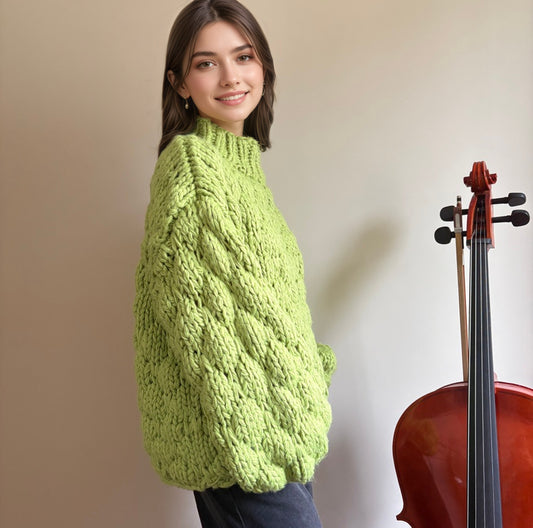 Lime Green Chunky Knit Sweater